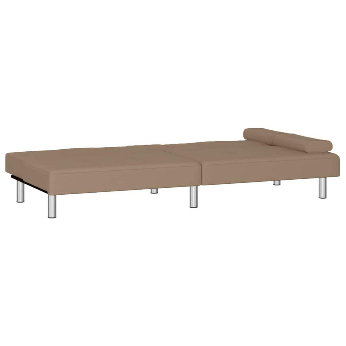 SCHLAFSOFA Mit Getränkehaltern Cappuccino Kunstleder - Braun, Leder (200/70/89cm) - vidaXL