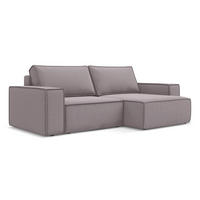 ECKSOFA mit Schlaffunktion Samt Stoff Violett - Lila/Flieder, Kunststoff/Textil (257/148cm) - LaMiaSofa
