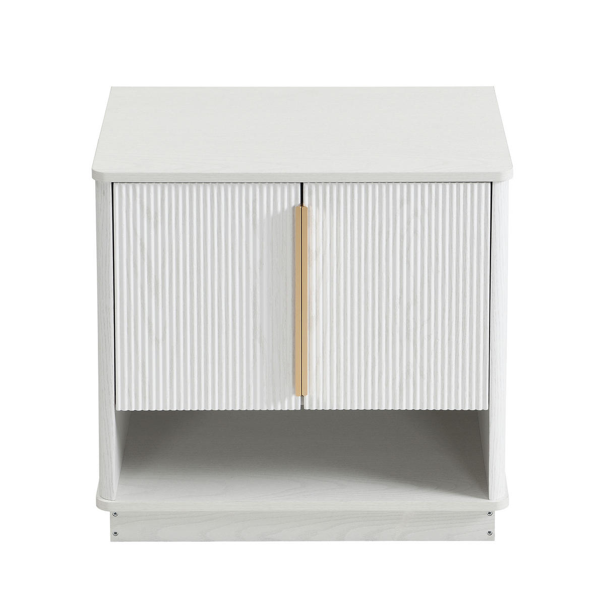 SCHUHSCHRANK aus MDF 60x40x61cm in Weiß Holzoptik mit offenen Fach - Weiß, Holzwerkstoff (60/61/40cm) - Modfu