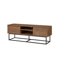 TV-MÖBEL mit 2 Fächern und 2 Schubladen, Nussbaum-Dekor, Länge 140 cm - Rodez - Nussbaumfarben, Holzwerkstoff (40/50/140cm) - Calicosy