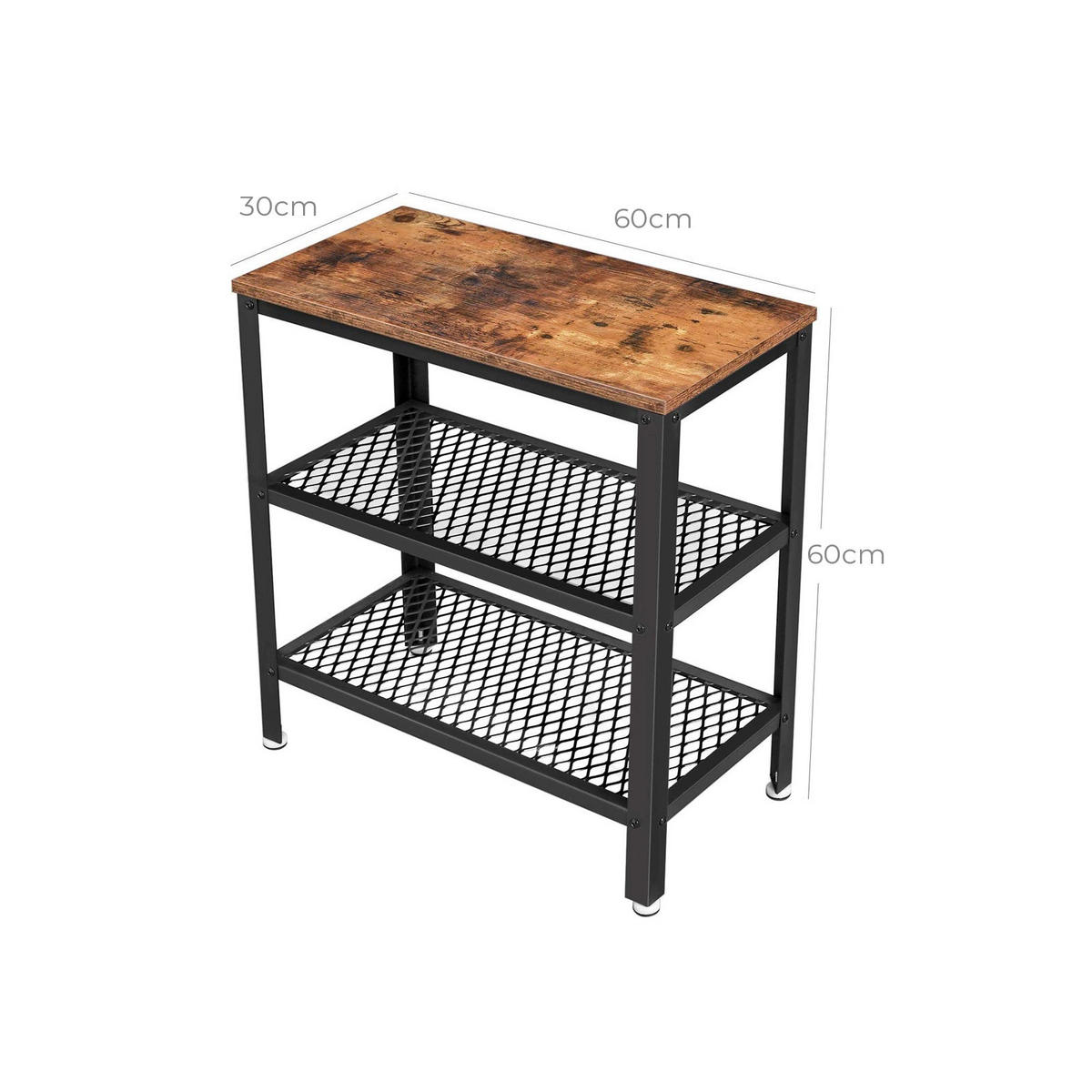 BEISTELLTISCH COUCHTISCH - Braun, Holzwerkstoff (60/30/60cm) - Hansiro