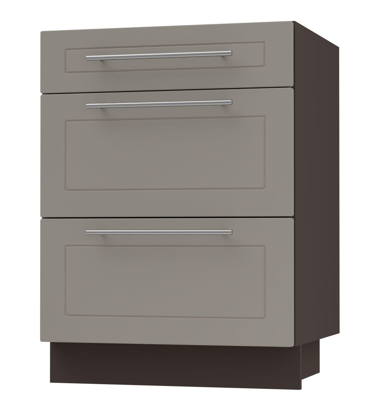 Feldmann-Wohnen Schubladenunterschrank Beige, Dunkelgrau 60x82x50 cm