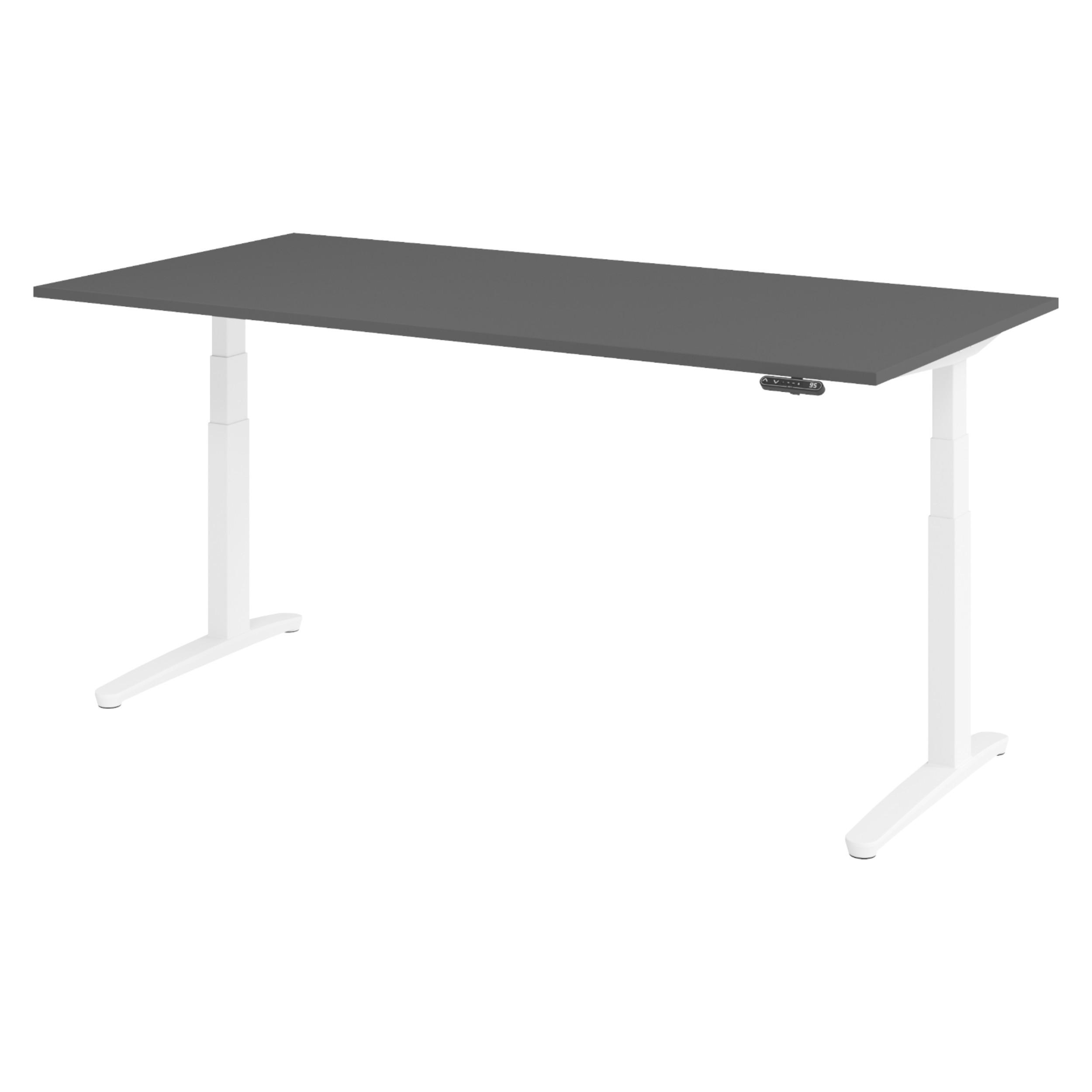 bümö Schreibtisch Graphit, Weiß 200x74x100 cm