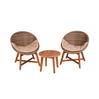 BALKONMÖBEL-SET Amina mit Auflage Gartenmöbel-Set - Braun, Holz - DELUKE