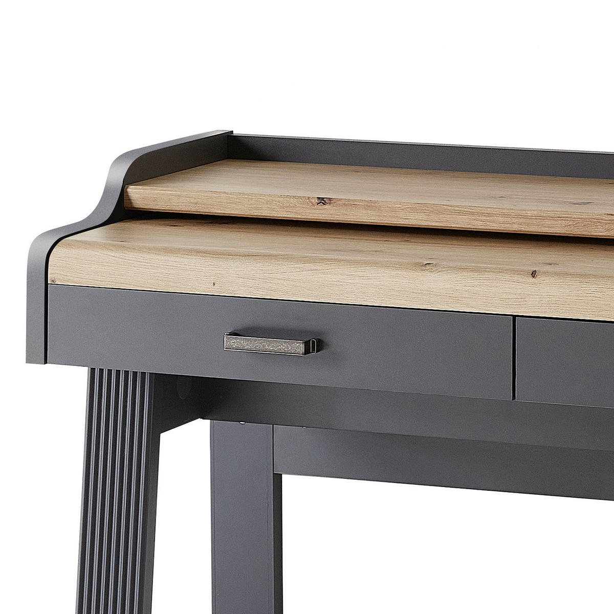 SEKRETÄR - Graphitfarben, Holzwerkstoff/Metall (53/120/84cm) - home24