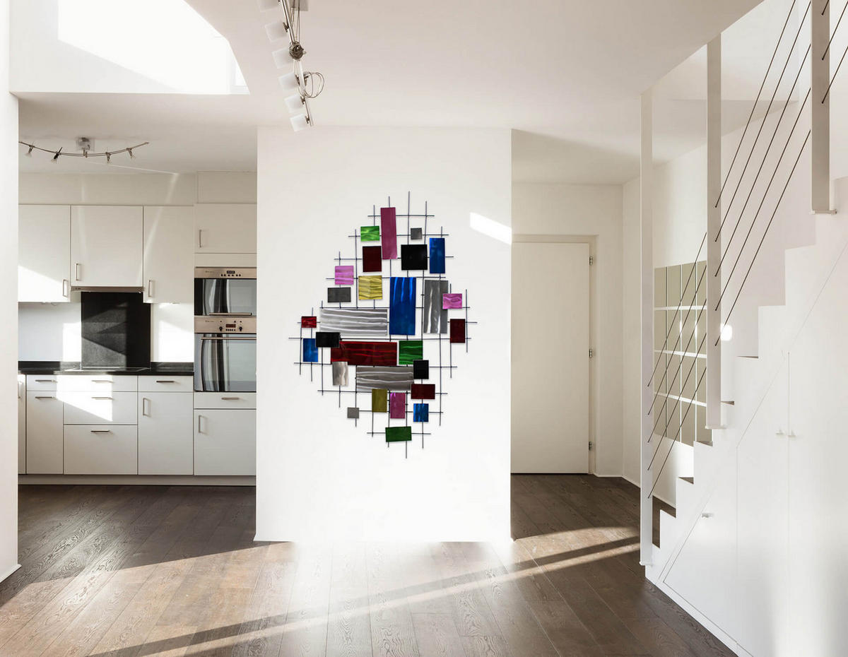 WANDDEKO Bunt 111/78 cm - Multicolor, Metall (3/78/5cm) - KUNSTLOFT