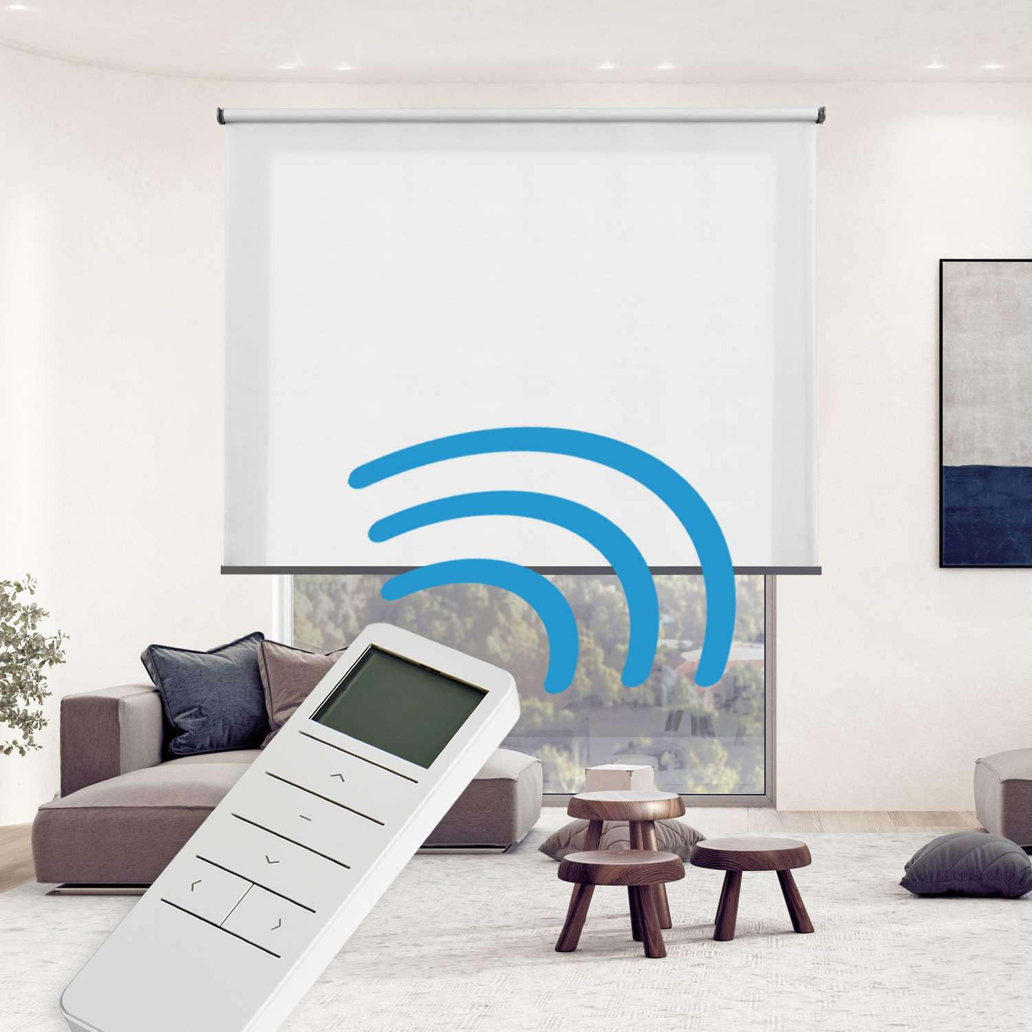ROLLO motorisierte Weiß, 160 x 250 cm - Weiß, Kunststoff (160/250cm) - STORESDECO