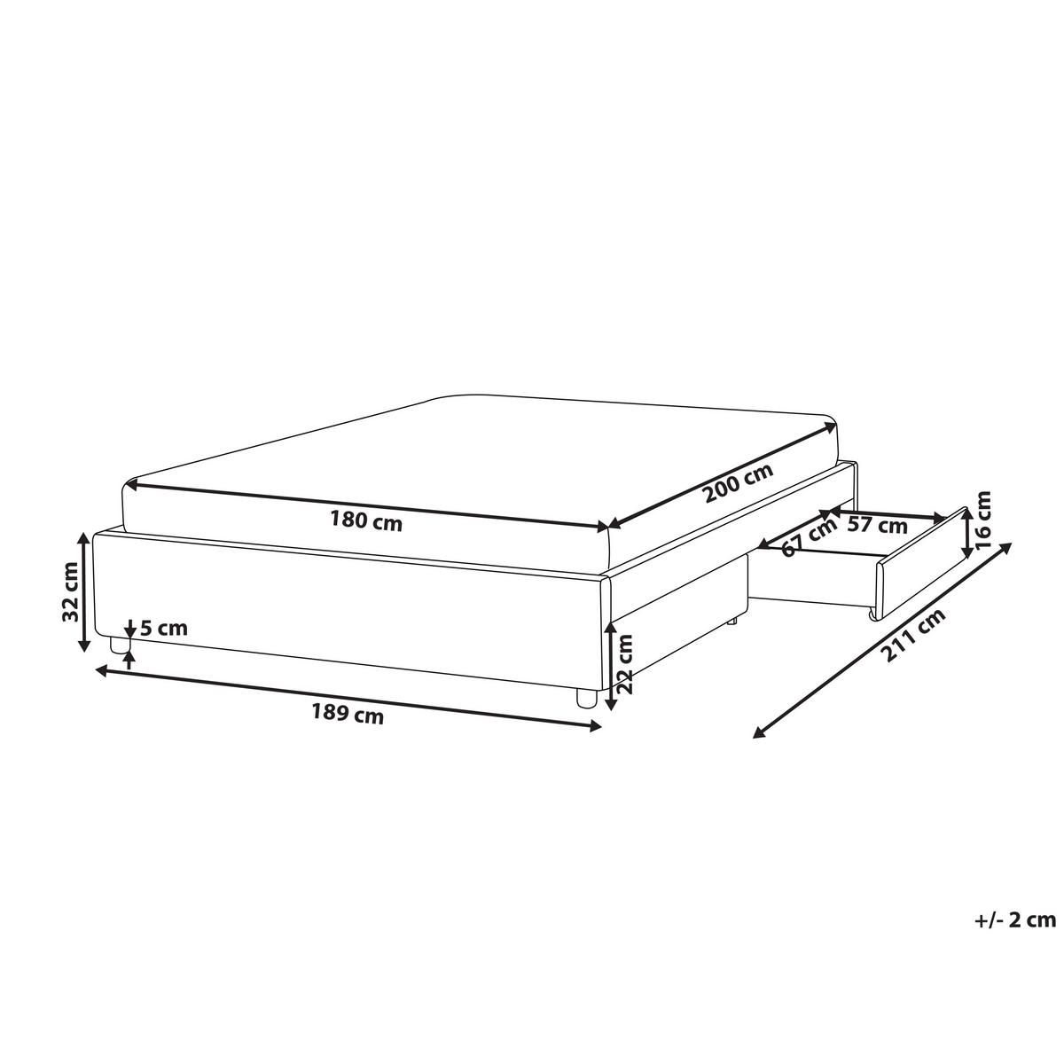 BETT 180/200 cm Hellbeige Prades - Beige, Textil (180/200cm) - Beliani
