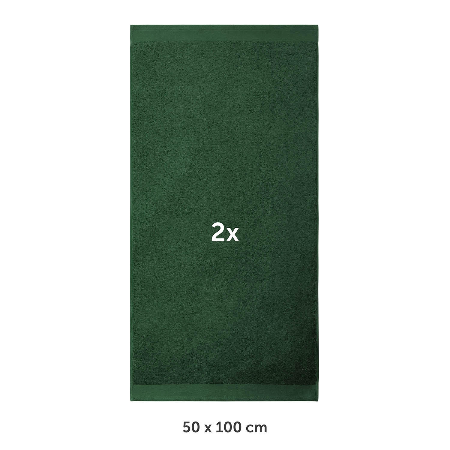 HANDTUCH 2er-Set, 2x Handtuch 50/100 cm, Dunkelgrün - Dunkelgrün, Textil (50/100cm) - Blumtal