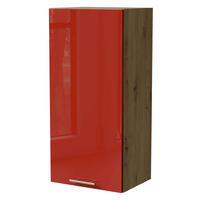 HÄNGESCHRANK Brerra W4/45 Eiche Artisan / RAL 3002 karminrot Hochglanz 45 / 32,5 / 96cm - Rot/Eiche Artisan, Holz/Holzwerkstoff (45/96/32.5cm) - Feldmann-Wohnen