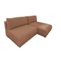 ECKSOFA Sora mit Schlaffunktion, Bettkasten und extra tiefer Komfortzone aus hochwertigem Terrakotta Strukturstoff - Terracotta/Schwarz, Holz/Kunststoff (200/140cm) - S-Style