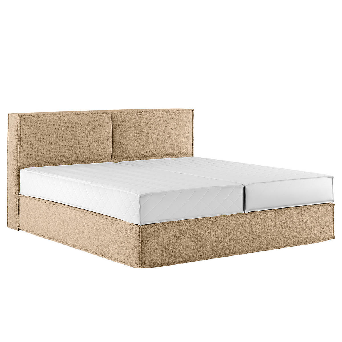 BOXSPRINGBETT mit Kopfteil - Premium - Beige, Textil (180/200cm) - home24