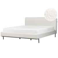 POLSTERBETT mit Lattenrost 180x200 cm Weiß Corio - Creme, Textil (180/200cm) - Beliani