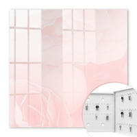 SCHLÜSSELBOX Weiß 30x30 cm – Türöffnung nach rechts - Pastellrosen - Pink, Metall (30/30/5cm) - TULUP