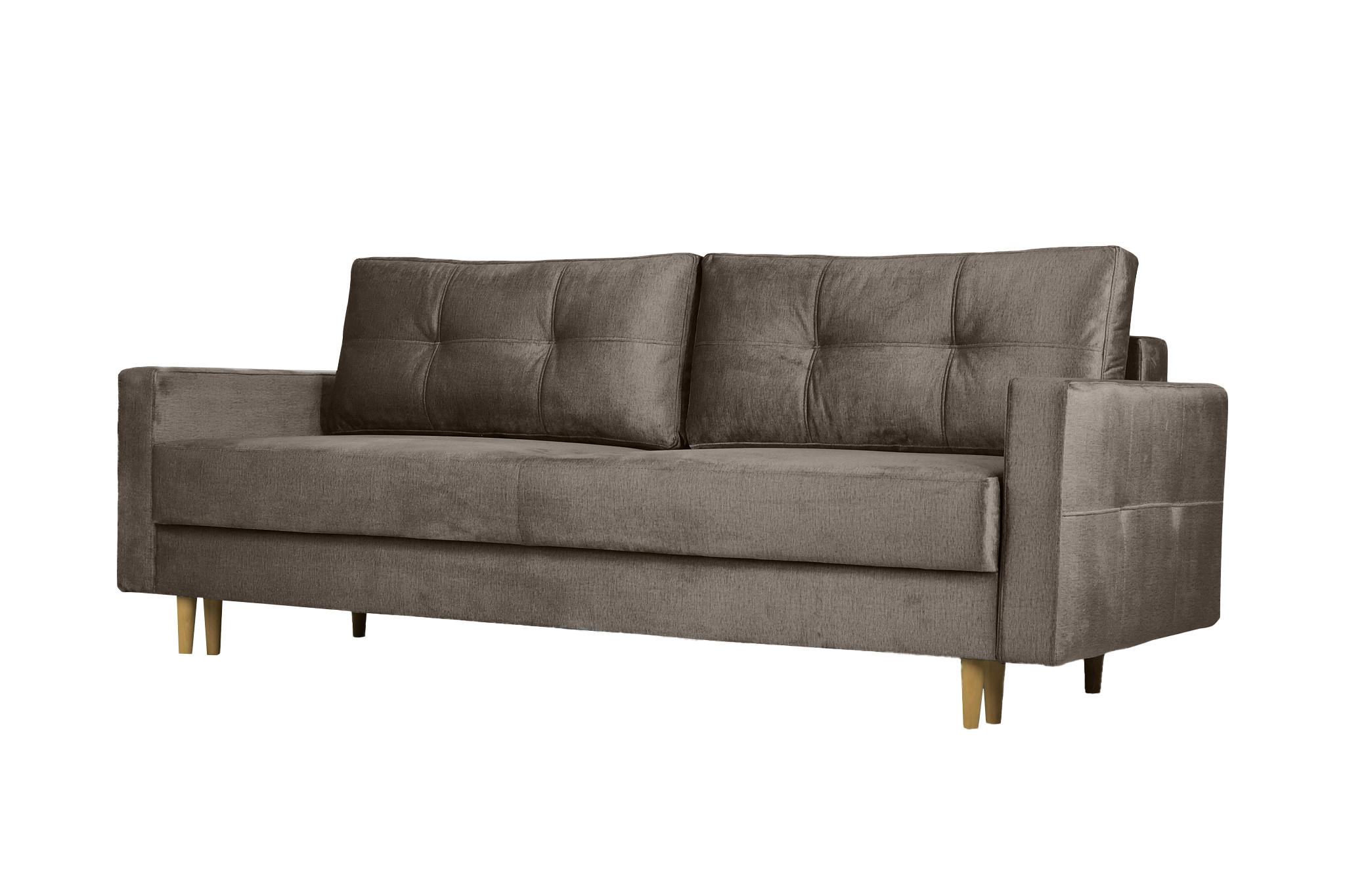 SCHLAFOSOFA Floro 3-Sitzer Stoff Monolith Schokolade - Braun, Holz/Textil (227/92/98cm) - Kaiser Möbel