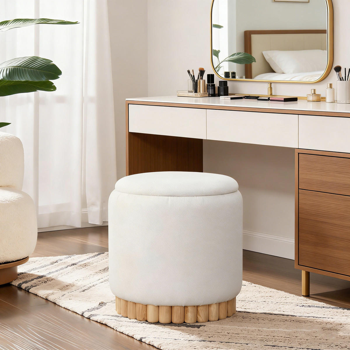 HOCKER mit Stauraum Weiß - Weiß, Holz/Holzwerkstoff (46/46/46cm) - Hometopia