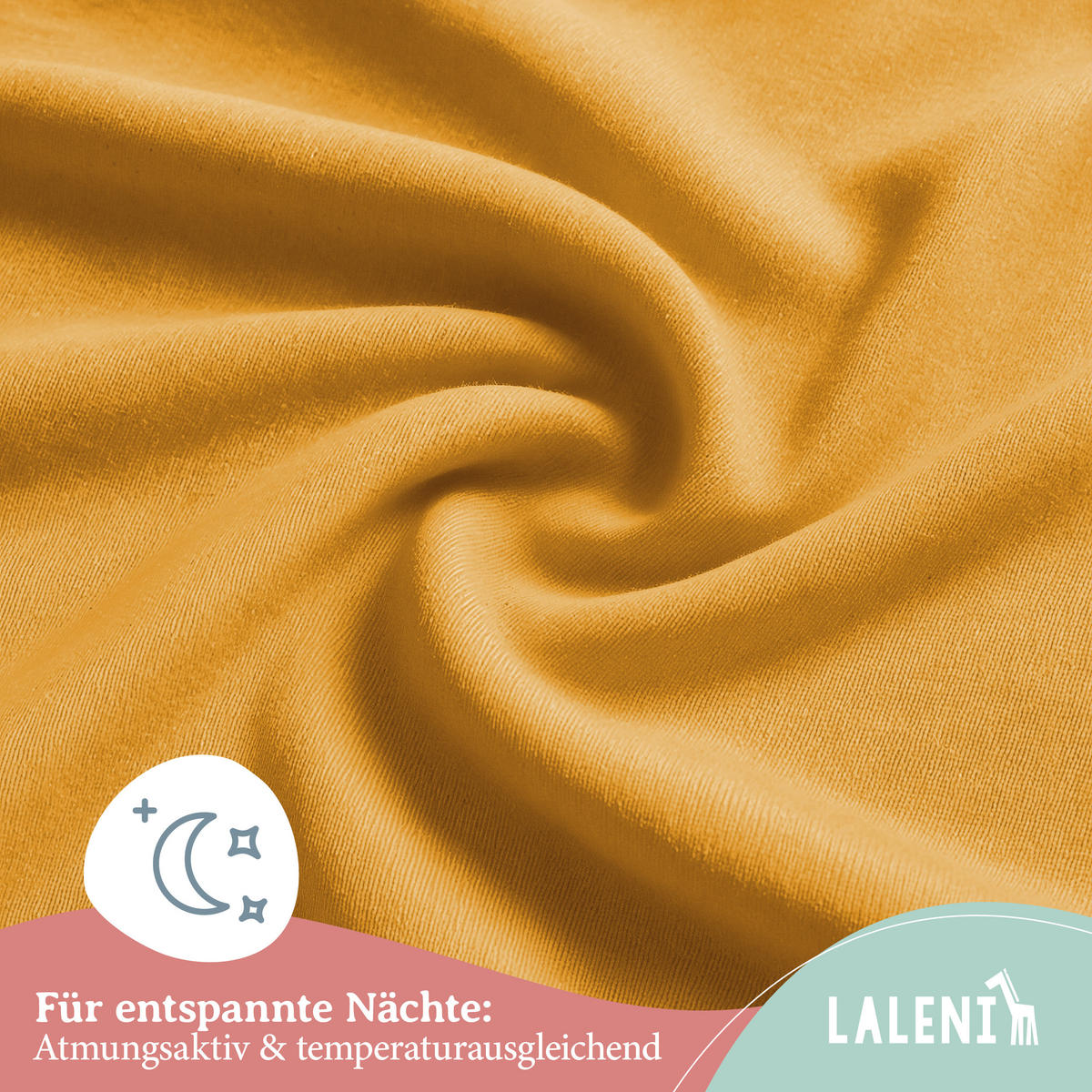 SPANNBETTLAKEN für Beistellbett & Stubenwagen – 100% Baumwolle, Atmungsaktiv & Weich, 100x115x10 cm, Gelb - Gelb, Textil (100/115cm) - Laleni