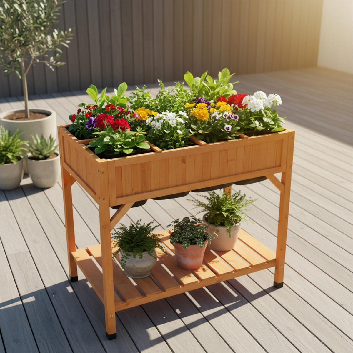 ZÁHON - oranžová, drevo/textil (91/81.5/62cm) - Relaxdays