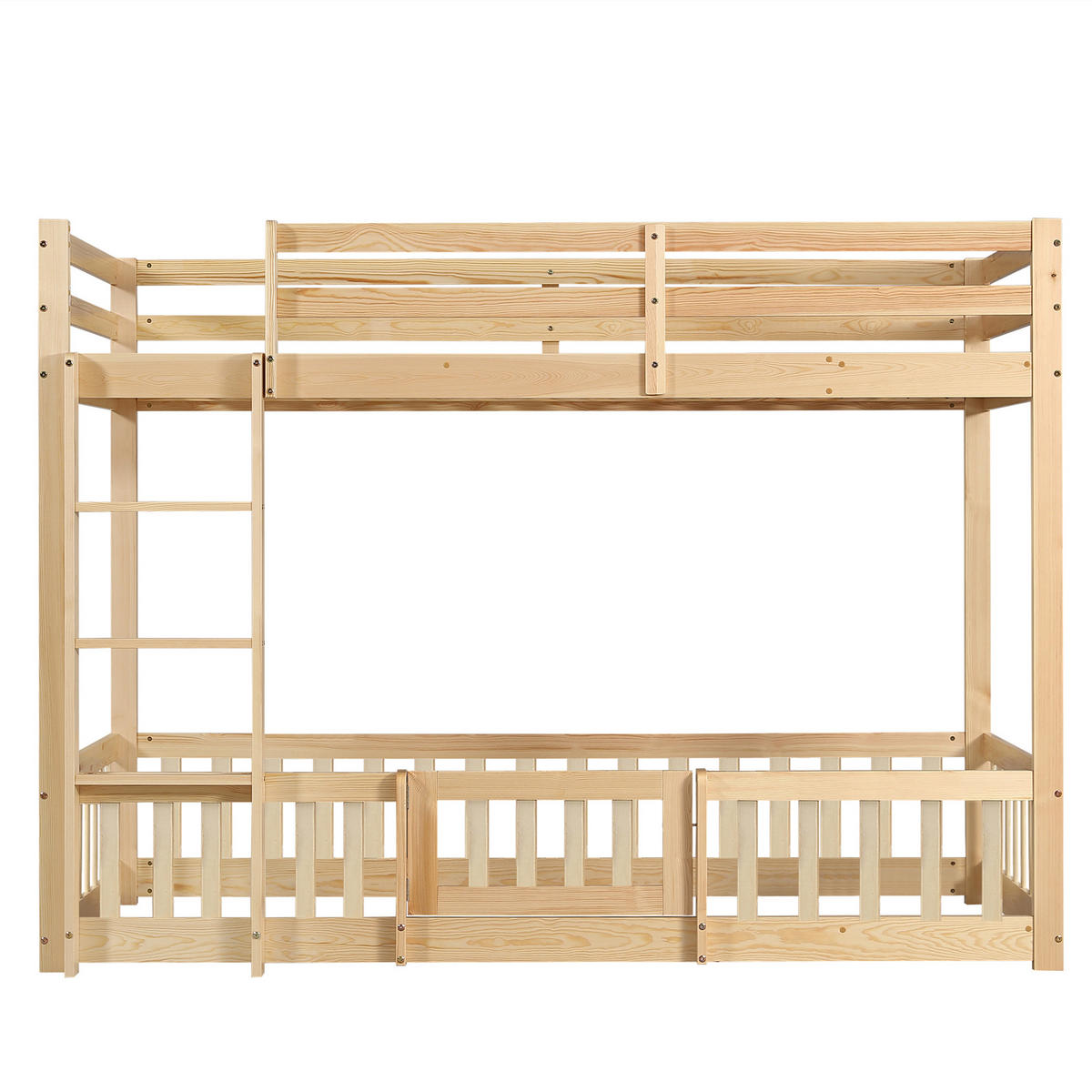 ETAGENBETT mit Treppe 90x200 cm Kiefer Natur - Braun, Holz (90/200cm) - Meubliv