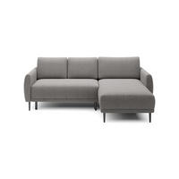 ECKSOFA Bono – Stilvolles Sofa mit Schlaffunktion, Robuste Holzfüße, Elegante Armlehnen, Tiefe Sitzfläche 226x164x88 cm – Rechte, Grau - Grau, Holz/Textil (226/164cm) - DomoHome