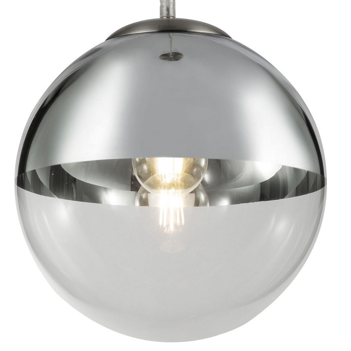 LED HÄNGELEUCHTE VARUS Chrom Silber - Silberfarben, Glas (25/25/120cm) - Globo Lighting