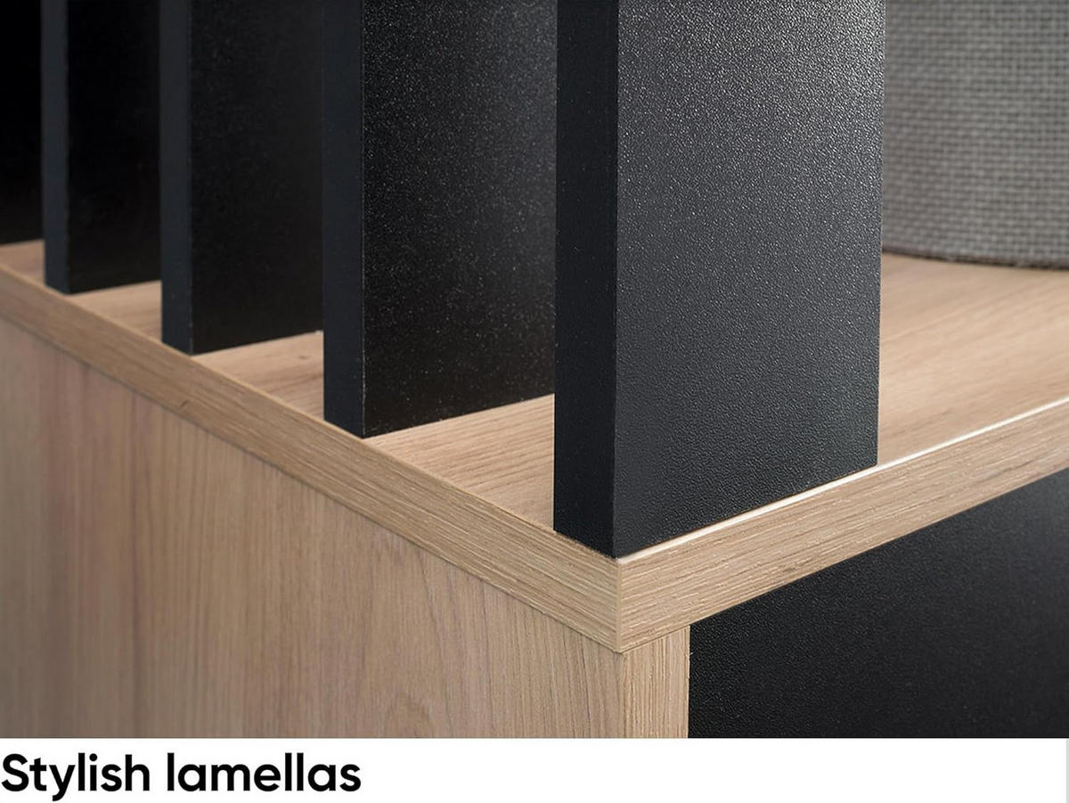 GARDEROBE Milano - Schwarz/Eiche Artisan, Holzwerkstoff (100/189/33cm) - Meblini