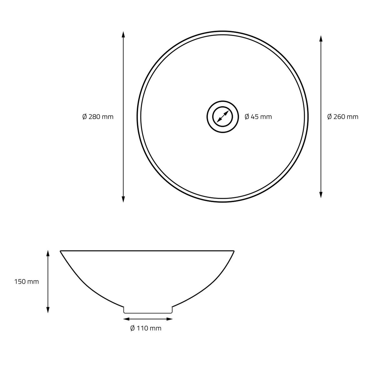 WASCHBECKEN - Schwarz, Keramik (28/15/28cm) - ML-DESIGN