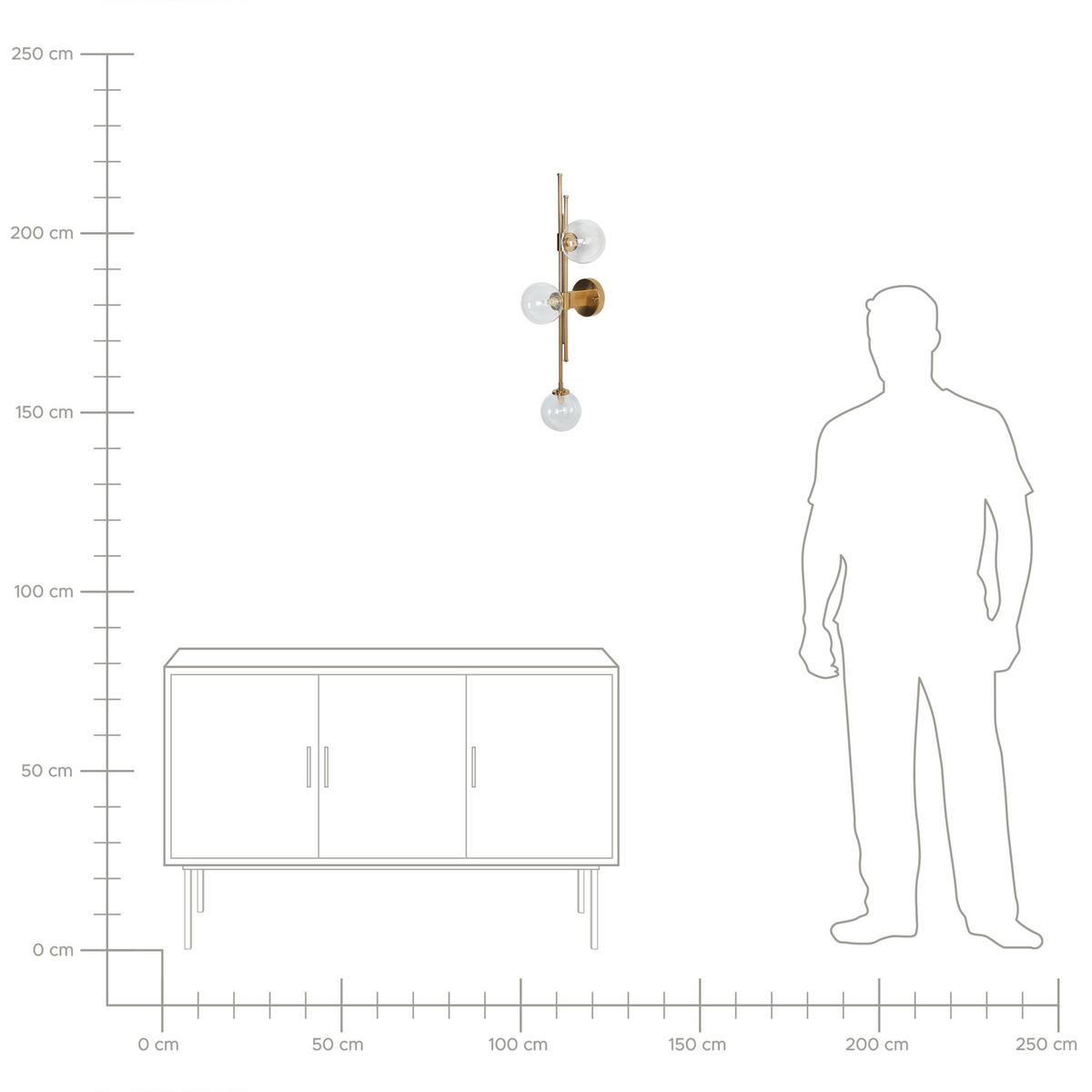WANDLEUCHTE Tulija 26/28/75 cm - Goldfarben, Metall (28/75/26cm) - Beliani