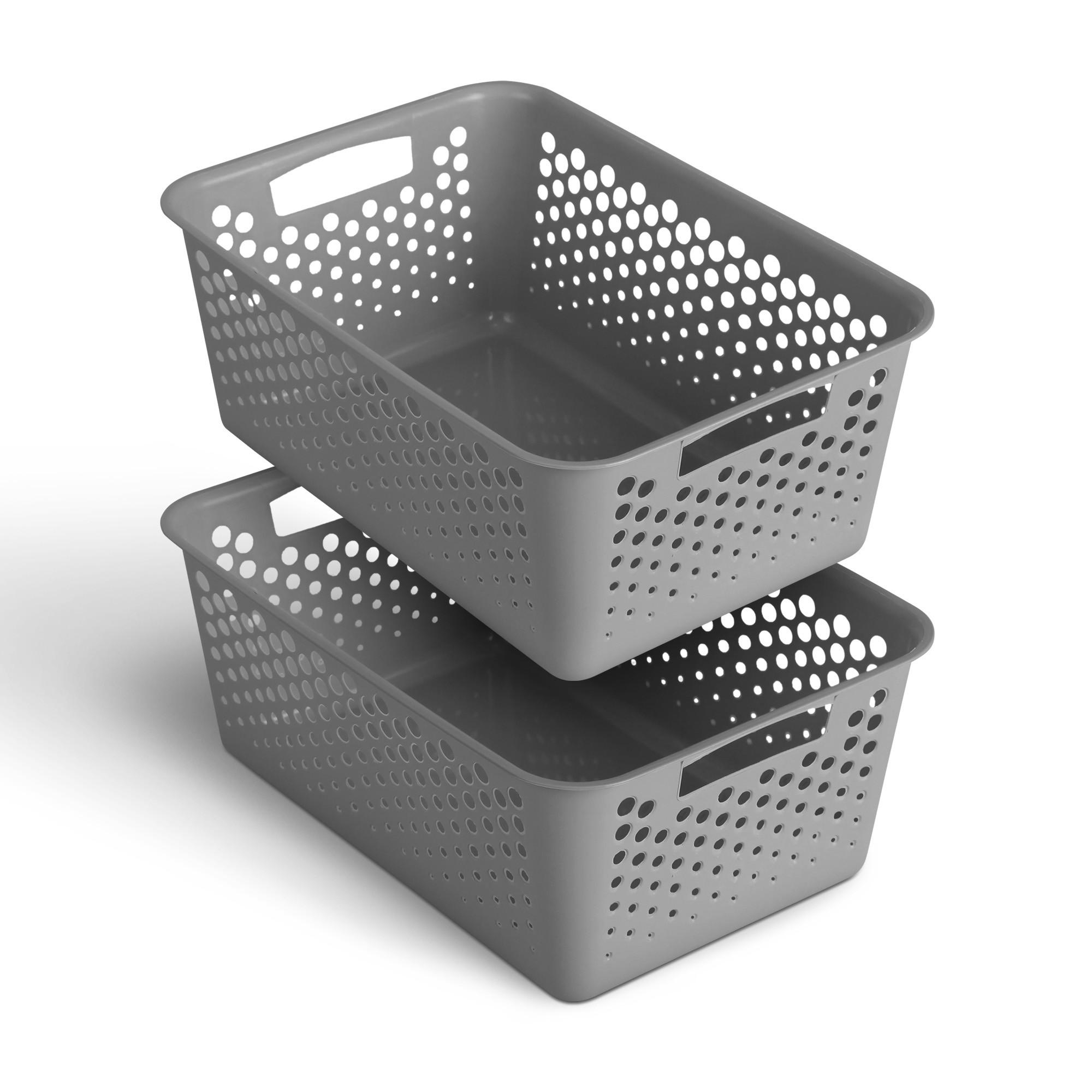 AUFBEWAHRUNGSKORB Anthrazit 37x26x17 cm - 2er Pack - Anthrazit, Kunststoff (26/17/37cm) - ProHome