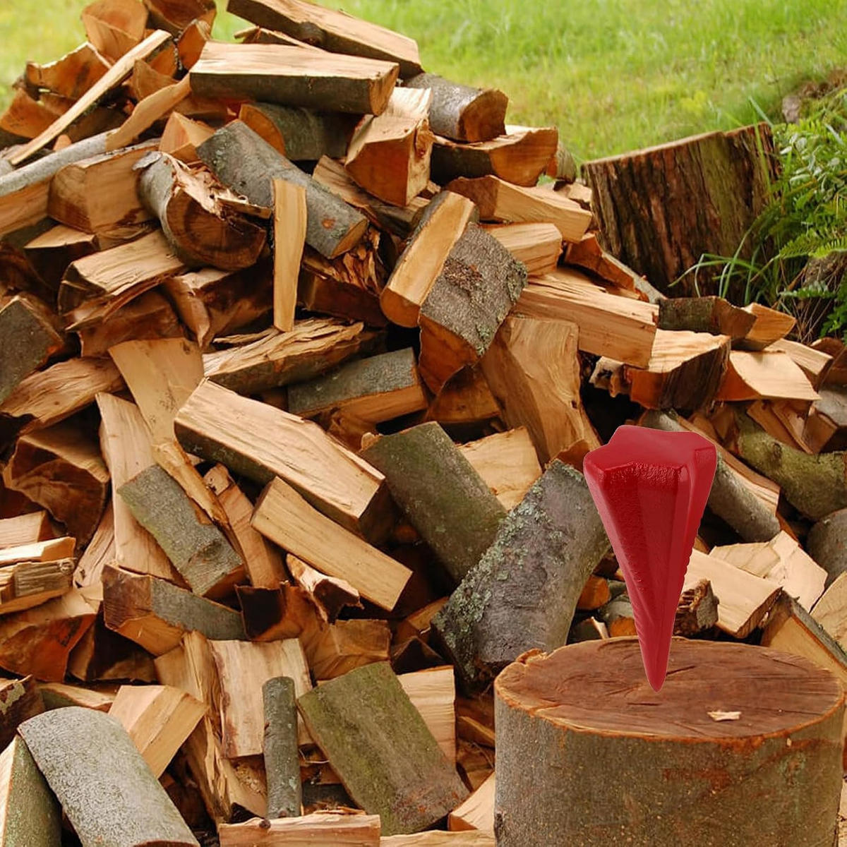 MEISSEL – diamantbeschichtet – zum Spalten von Holz – Rot, 1,6 kg - Rot, Metall (6.5/6.5/17cm) - DCA