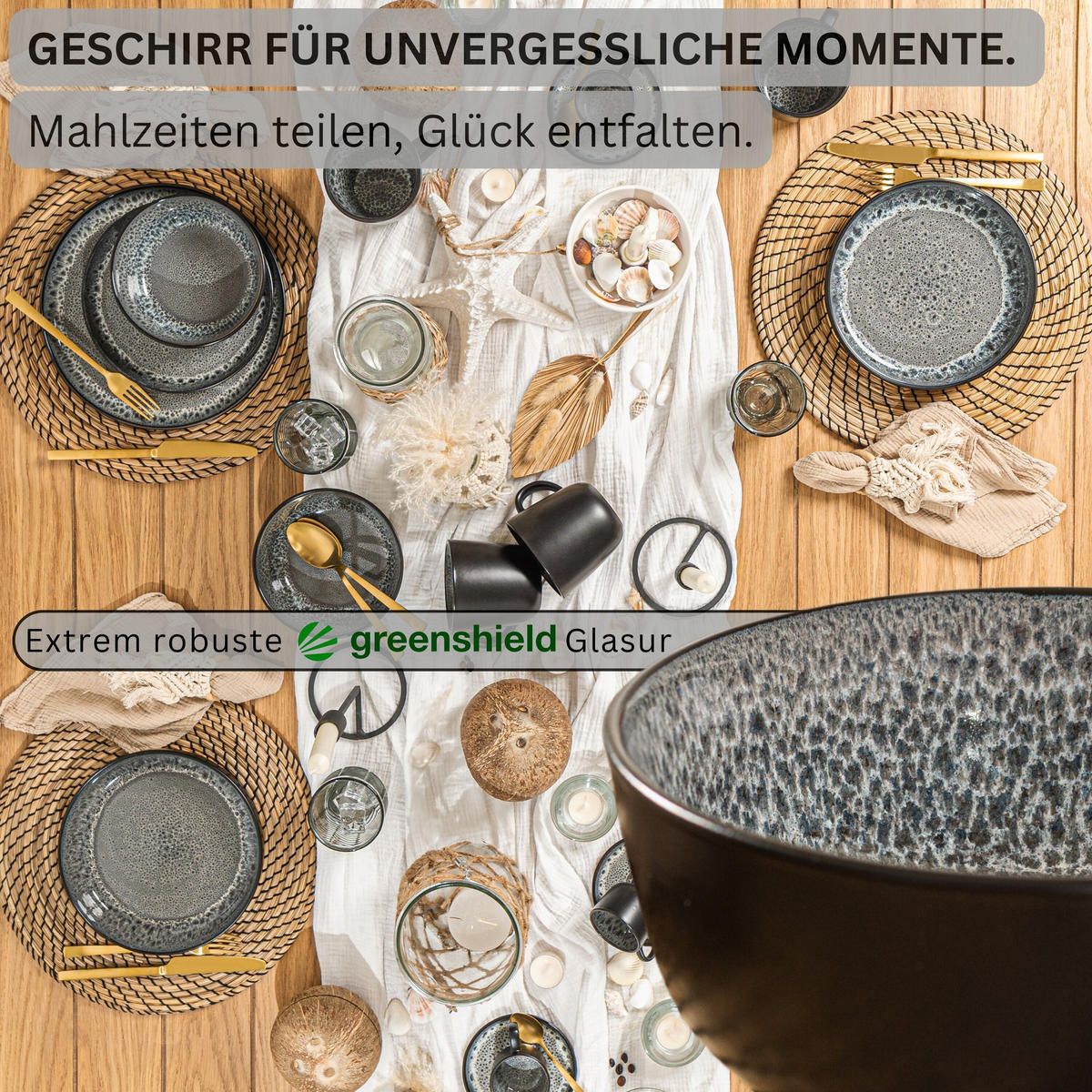 SCHALEN SET SYDNEY - 6 teilig aus Steingut - Grau, Keramik (21cm) - Sänger