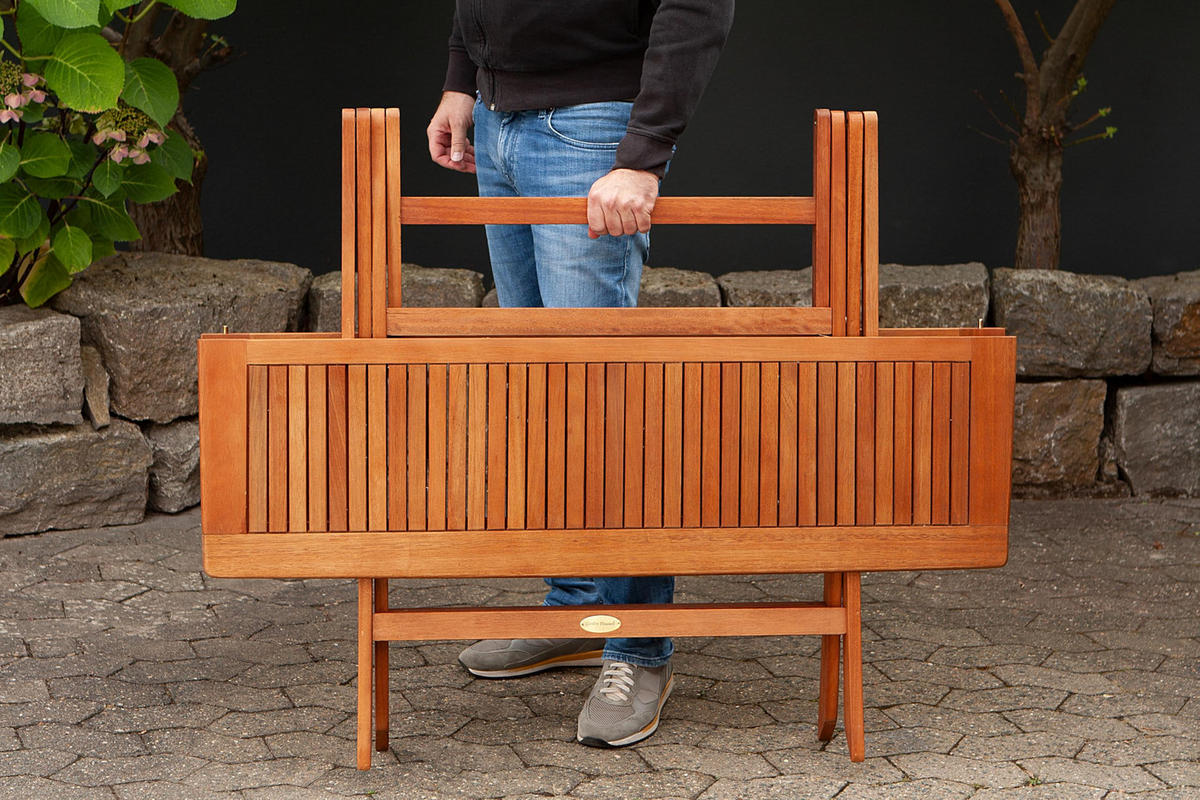 GARTENTISCH Bozen rechteckig Klapptisch - Eukalyptusholzfarben, Holz (120/70/74cm) - DELUKE
