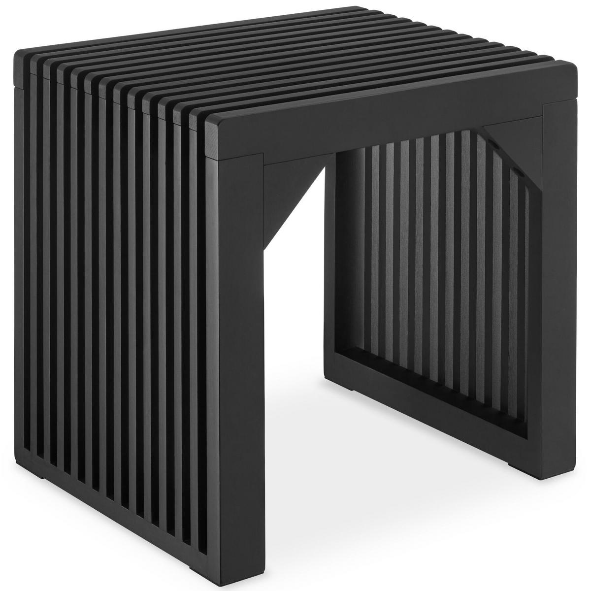 HOCKER Ribb, Belastbarkeit 350 kg, schwarz - Schwarz, Holz (45/43/35cm) - tectake