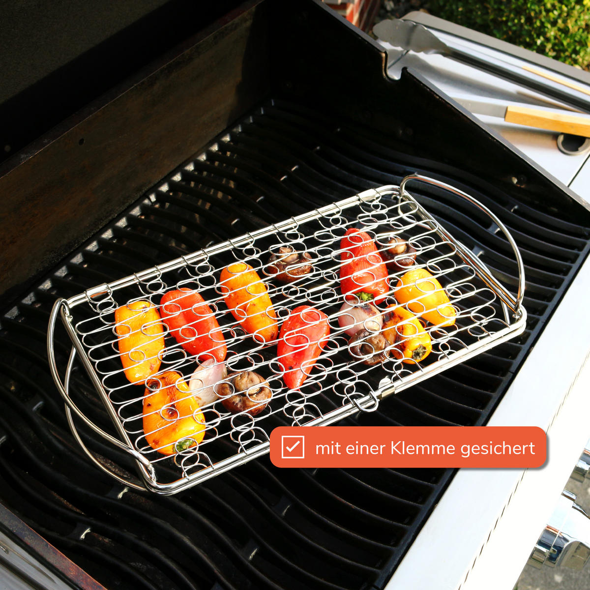 GRILLKORB, Edelstahl - Edelstahlfarben, Metall (42/24/8cm) - bremermann