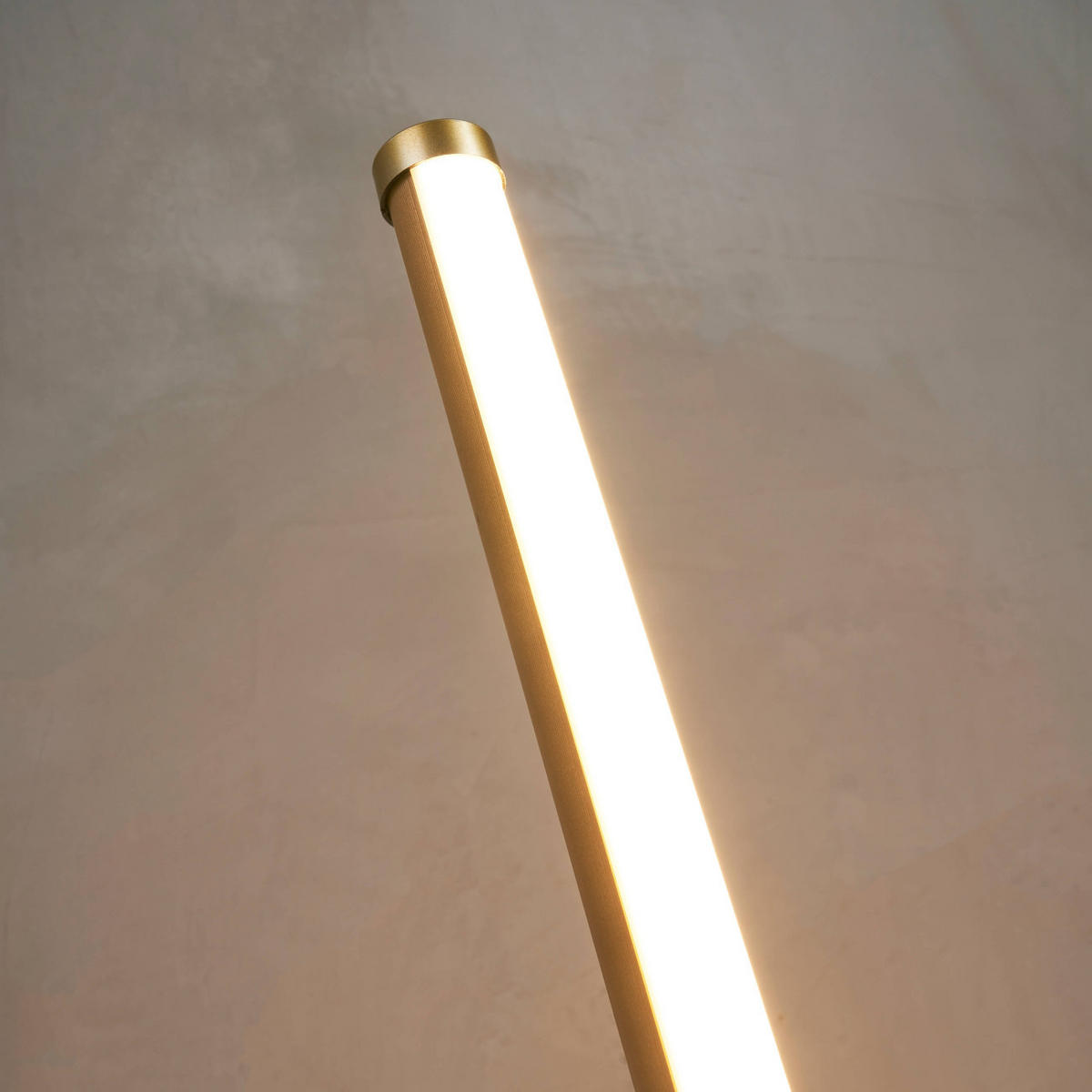 STEHLEUCHTE Sloane, Gold / Messing, 150cm, Dimmbar - Goldfarben, Metall (18/18/150cm) - KOSILUM