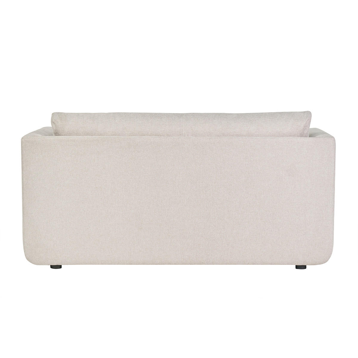 SCHLAFSOFA 2-Sitzer Beigefarben Samteffekt LEON - Creme, Textil (71/78/147cm) - Miliboo