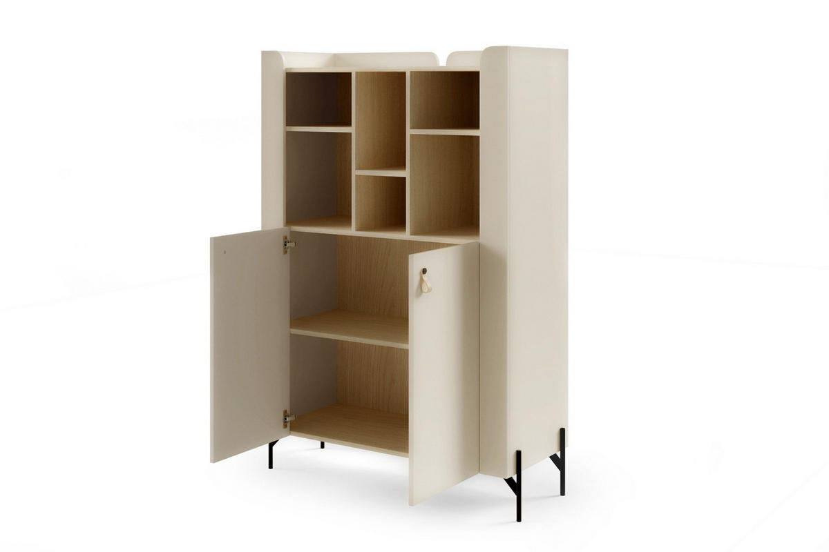 HIGHBOARD SOVI 04 100 / 151 / 42 cm in Macadamia / Eiche Mavelie - Eichefarben/Beige, Holzwerkstoff (100/151/42cm) - Deine Möbel 24