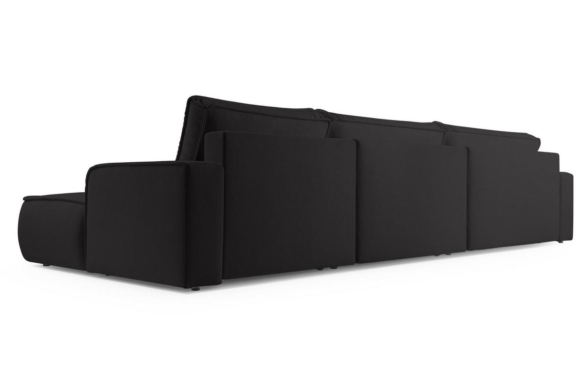 WOHNLANDSCHAFT Ablia Schwarz 364/168/87 cm mit Schlaffunktion - Schwarz, Kunststoff/Textil (364/87/168cm) - AX Living