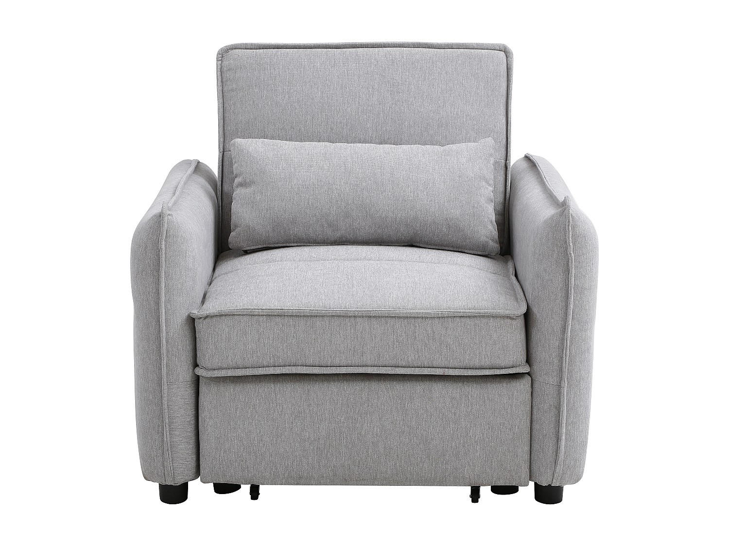 SCHLAFSESSEL - 1 Person - stoff - hellgrau Fenora - Hellgrau, Textil (93/86/85cm) - Vente-Unique