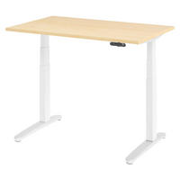 SCHREIBTISCH elektrisch XBHM 80/120/74 cm in Ahornfarben/Weiß/Alu poliert - Ahornfarben/Weiß, Holzwerkstoff (80/120/74cm) - bümö