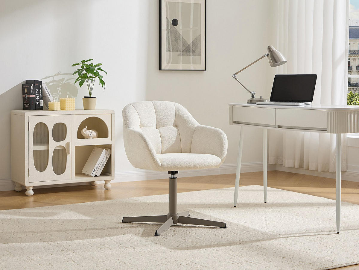 BÜROSTUHL - 59.5 cm x 61 cm - stoff - cremefarben Lanciega - Creme, Textil (59.5/79/61cm) - Vente-Unique