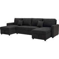 ECKSOFA antoine Grau - Dunkelgrau, Textil (140/290cm) - Habitat Garten