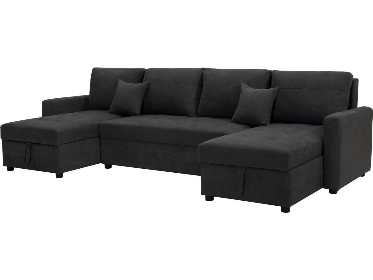 ECKSOFA antoine Grau - Dunkelgrau, Textil (140/290cm) - Habitat Garten