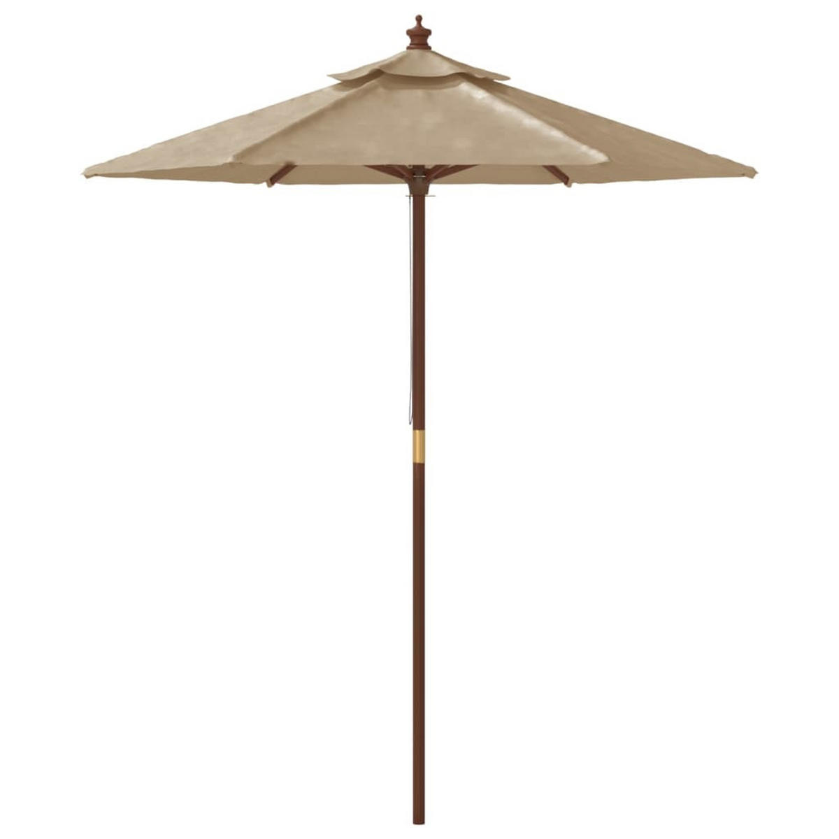 SONNENSCHIRM Mit Holzmast Taupe 196/231 Cm - Taupe, Holz (196/196cm) - vidaXL