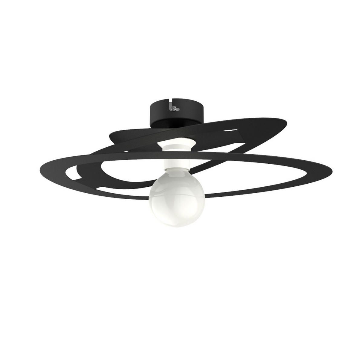 DECKENLEUCHTE Dilate - Schwarz, Metall (34/40/7.5cm) - Lumicom