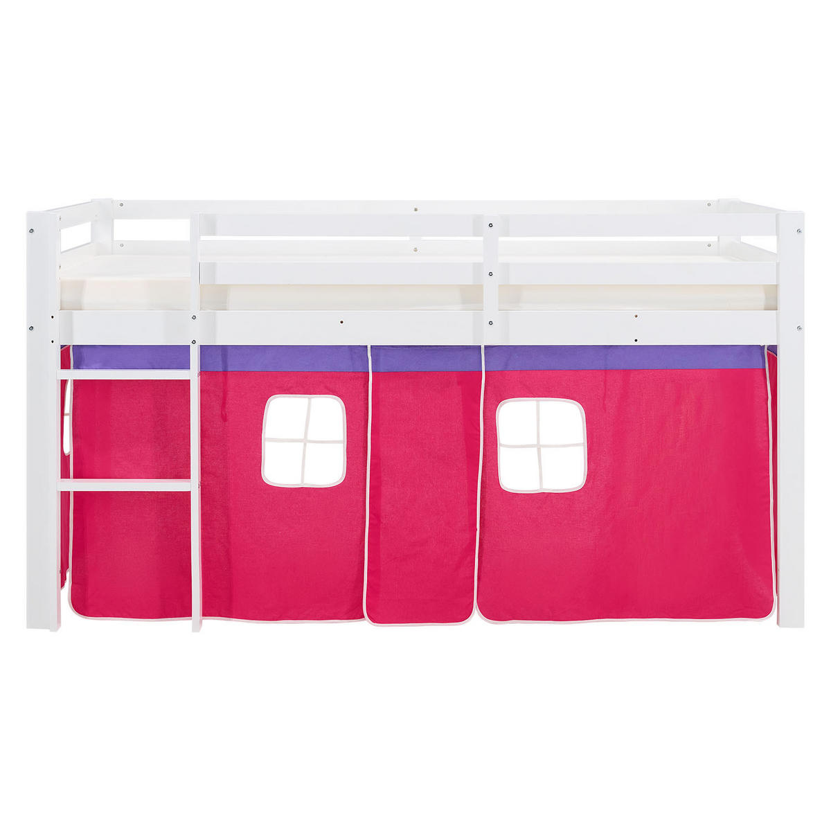 HOCHBETT mit Matratze 90/200 cm Pink - Pink/Weiß, Holz (90/200cm) - Homestyle4u