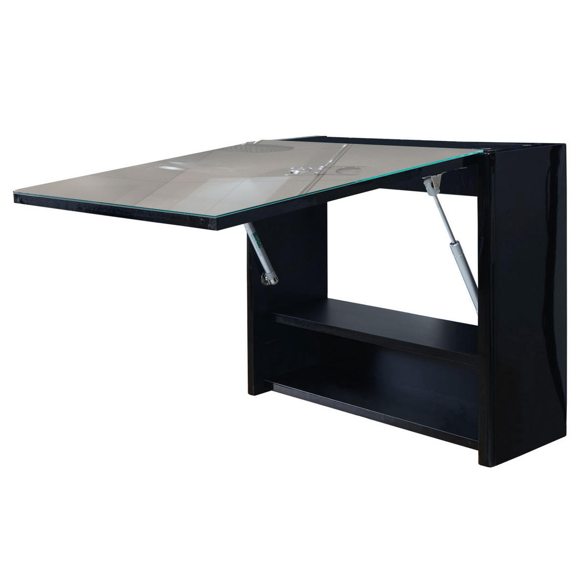 SPIEGELSCHRANK Hochglanz Schwarz - Schwarz Hochglanz, Holz (79/48/18cm) - MCW