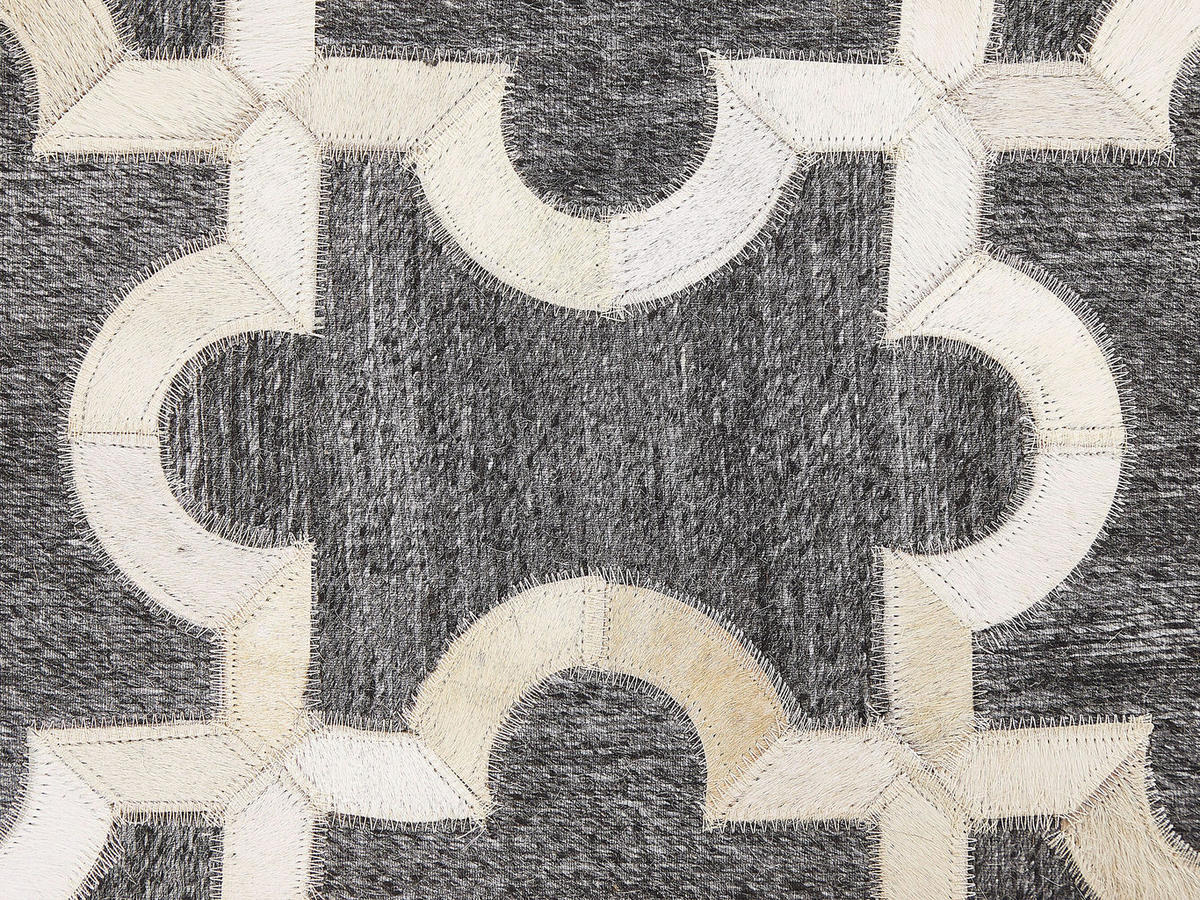 PATCHWORK-TEPPICH Yedisu 200/140 cm - Grau, Fell (140/200cm) - Beliani