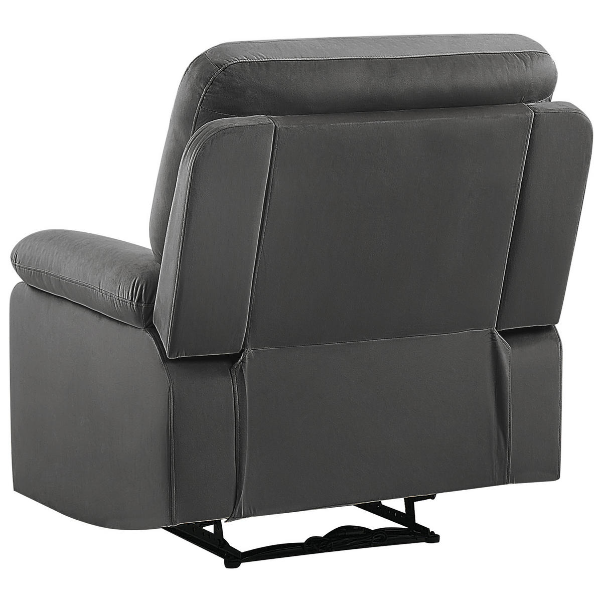 FERNSEHSESSEL Samtstoff dunkelgrau LED-Beleuchtung USB-Port elektrisch verstellbar Bergen - Grau, Textil (85/101/74cm) - Beliani