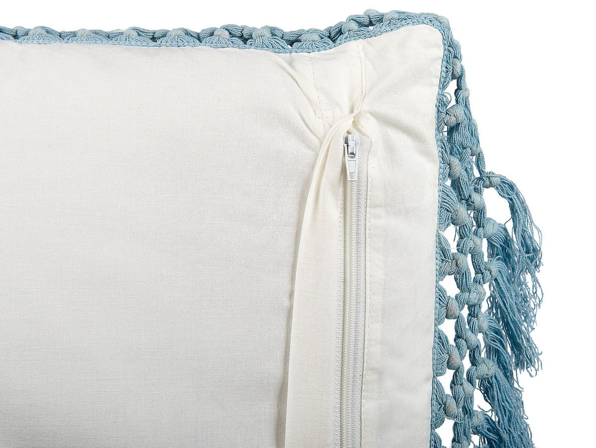 DEKOKISSEN Weiß 45/45 cm Pallida - Weiß, Naturmaterialien/Textil (45/45cm) - Beliani